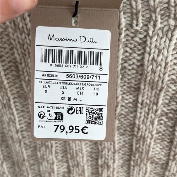 Massimo Dutti Beige Ribbed Sweater Vest - Picture 4 of 9